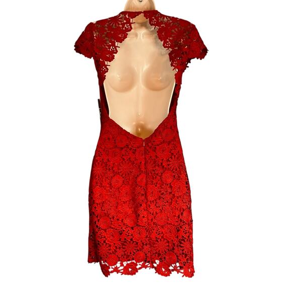 Lulus Romance Language Backless Lace Cocktail Party Dress Red XS NWT - Picture 6 of 11